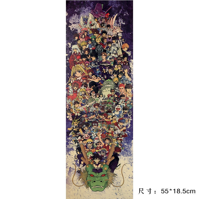 Anime - 55x18,5cm affiche papier kraft