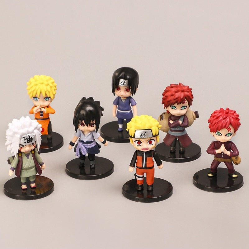 12pcs/set Naruto - Figurines Naruto Hinata Sasuke Itachi Kakashi Gaara Jiraiya Sakura en PVC